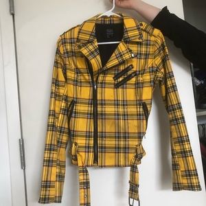 Plaid Yellow lightweight biker jacket.